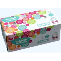 Салфетки косметические в коробке "Файные салфетки" 2 слойные 190*200мм, 200 шт.
