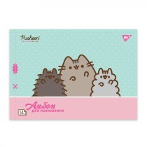 Альбом для рисования YES А4 12л/100 скоба, с перфорацией (Pusheen)