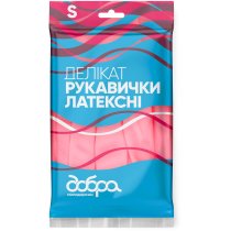 Латексные перчатки ДЕЛИКАТ Добрая хозяйка, размер S