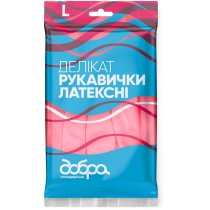 Латексные перчатки ДЕЛИКАТ Добрая хозяйка, размер L