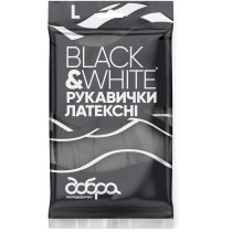 Латексные перчатки Black&White Добрая хозяйка, размер L