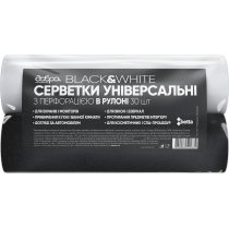 Салфетки универсальные в рулоне с перфорацией Добрая хозяйка Black&White, 23х30 см, 2 рулона по 30 ш