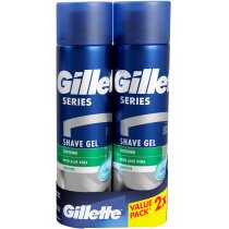 Гель для бритья Gillette Series Для чувствительной кожи из алоэ вера 200 мл + 200 мл