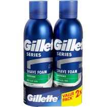 Пена для бритья Gillette Series Для чувствительной кожи с алоэ вера 200 мл + 200 мл