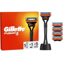 Станок для бритья мужской (бритва) Gillette Fusion5 с 5 сменными картриджами + подставка
