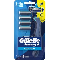 Станок для бритья мужской (бритва) Gillette Sensor 3+ с 4 сменными картриджами