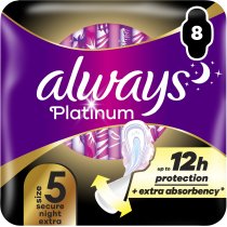 Гігієнічні прокладки Always Platinum Secure Night Extra (Розмір 5) 8 шт