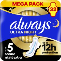 Гігієнічні прокладки Always Ultra Secure Night Extra (Розмір 5) 32 шт