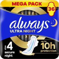 Гігієнічні прокладки Always Ultra Secure Night (Розмір 4) 36 шт