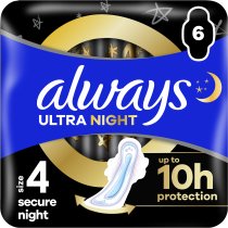 Гігієнічні прокладки Always Ultra Secure Night (Розмір 4) 6 шт