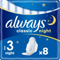 Гігієнічні прокладки Always Classic Night (Розмір 3) 8 шт