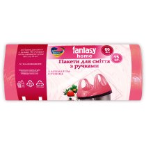 Пакеты для мусора ТМ Fantasy Home с ручками 60л 15шт ЗЕМЛЯНИЦА (30)