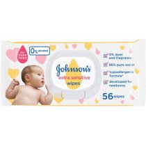 Вологі серветки JOHNSON'S® для дітей Екстра ніжні 0+ 56 шт