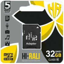 Карта памяти microSDHC (UHS-1) 32GB class 10 Hi-Rali (з адаптером)