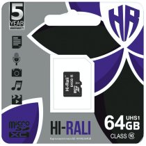 Карта памяти microSDXC (UHS-1) 64GB class 10 Hi-Rali (без адаптера)