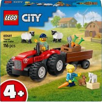 LEGO City Конструктор Красный фермерский трактор с прицепом и овцами 116 дет.