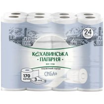 Туалетная бумага Кохавинская бумага Серебро 3 слоя 24 рулона