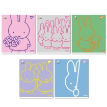 Тетрадь 12 листов, наклонная линия "Miffy" Софт тач, УФ выб