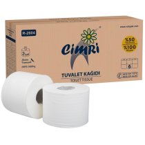 Папір туалетний 2 шари Rulopak Джамбо 166 м, 6 рулонів, центр.