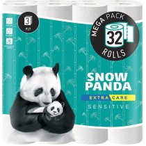 Папір туалетний 3 шари Сніжна панда EXTRA CARE Sensitive 32шт