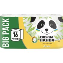 Папір туалетний 2 шари Сніжна панда Aroma 16шт