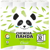 Папір туалетний 2 шари Сніжна панда Classic 32шт