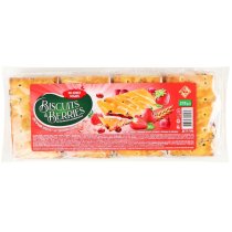 Печенье Житомирські Ласощі затяжное с начинкой BISCUITS & BERRIES клубника и изюм 210г