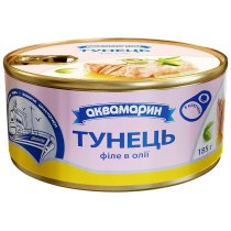 Тунець Аквамарин філе в олії 185г