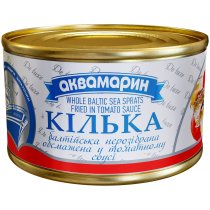 Килька Аквамарин балтийская неразобранная обжаренная в томатном соусе 230 г