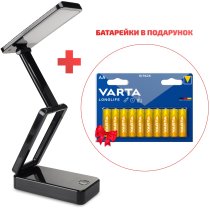 Настольная лампа ENERLIGHT VEGA 9Вт 3000-6000K Черная (в подарок Батарейка Varta Longlife BL10 АА)