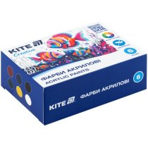 Фарби акрилові, 6 кольорів, 20 мл, Kite Creative
