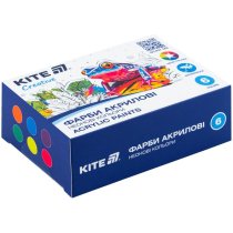 Фарби акрилові, 6 неонових кольорів, 20 мл, Kite Creative