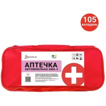Аптечка медицинская автомобильная ТМ Poputchik АМА-2 согласно ДСТУ 3961-2000 с турникетом "Днепр" (0