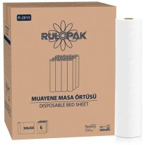 Простыни  бумажные медицинские Rulopak белые, 2-х слойніе, 50 м, 100 л., 50х50см , 6 рул/уп
