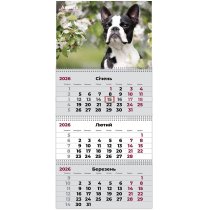 Календар настінний квартальний 2026 р.,3 пр. Dogs 2