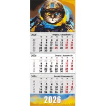 Квартальный календарь настенный 2026 Котик