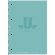 Коледж-блок, спiраль, А4/80арк., у клітинку, білий блок, 70г/м2, картон, мат. ламінація, Student
