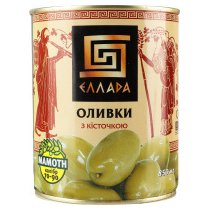 Оливки зеленые с косточкой Ellada Mamoth 850мл ж/б ключ