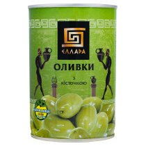 Оливки с косточкой Ellada 420 г ж/б ключ