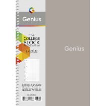 Колледж-блок, спираль, В5/80л., в клетку, белый блок, 70г/м2, пластик, Genius