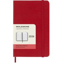 Дневник Moleskine 2026, 9 х 14 см карманный / Красный