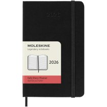 Дневник Moleskine 2026, 9 х 14 см карманный / Черный