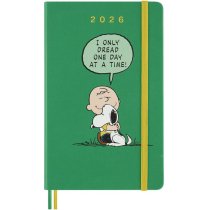 Дневник Moleskine,13 х 21 см 2026 Peanuts средний / Зеленый