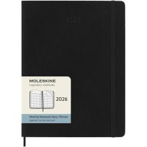 Щомісячник Moleskine, 19 х 25 см 2026 великий / Чорний М’який