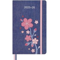 Щотижневик Moleskine, 13 х 21 см 2025-2026 Sakura середній / Синій