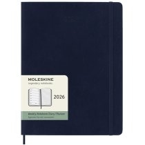 Щотижневик Moleskine, 19 х 25 см 2026 великий / Сапфір М’який
