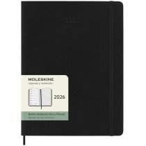Щотижневик Moleskine, 19 х 25 см 2026 великий / Чорний М’який
