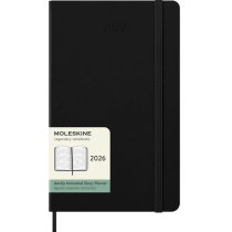 Щотижневик Moleskine, 13 х 21 см 2026 Горизонтальний середній / Чорний