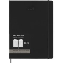 Щотижневик Moleskine, 19 х 25 см 2026 PRO Вертикальний великий / Чорний
