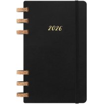 Щотижневик Moleskine, 13 х 21 см 2026 Spiral середній / Чорний м’який